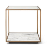 Floating Plane End Table - Marble/Brass - undefined