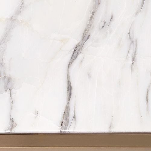 Floating Plane End Table - Marble/Brass - undefined