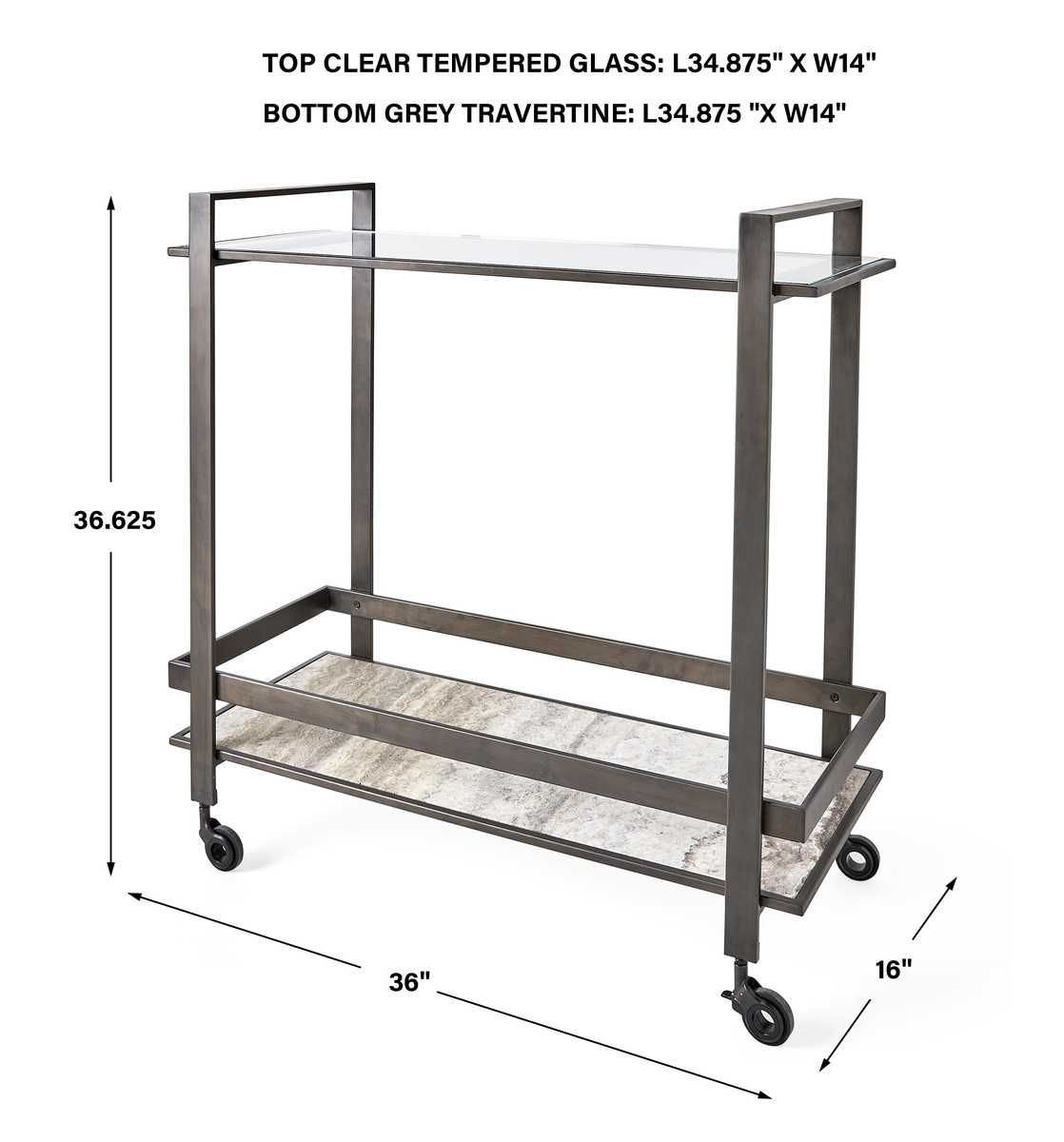 Roll Along Bar Cart - Bronze - undefined