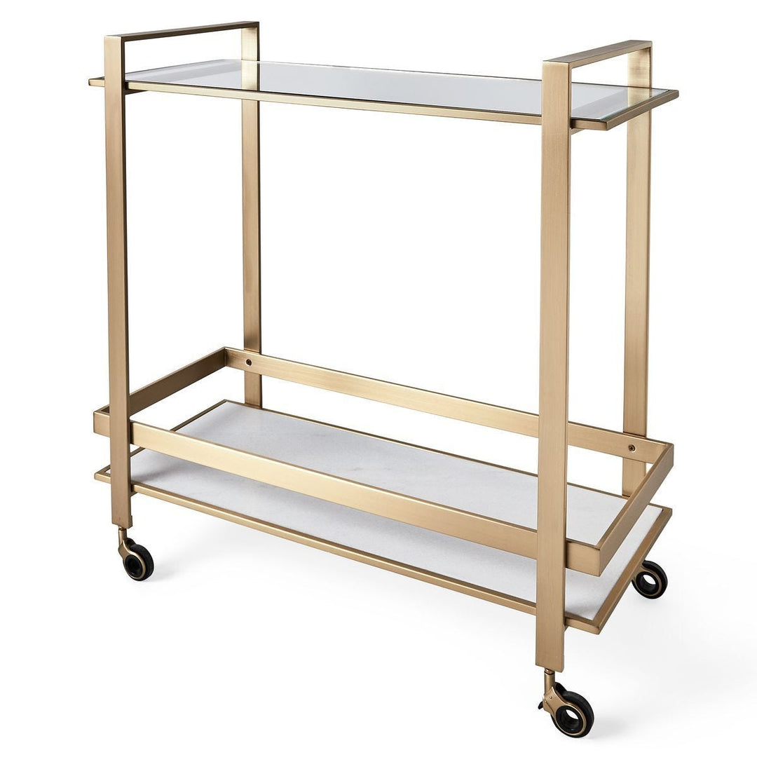 Roll Along Bar Cart - Brass - undefined