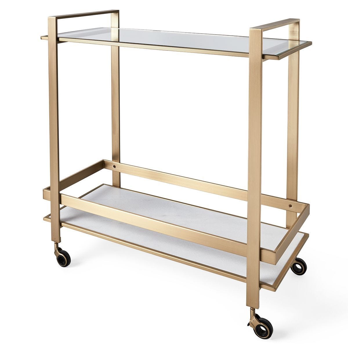 Roll Along Bar Cart - Brass - undefined