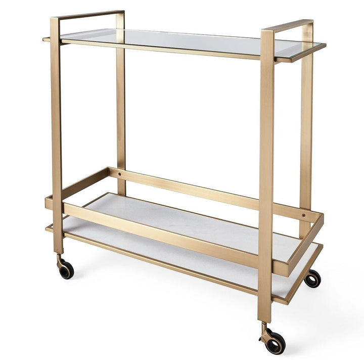 Roll Along Bar Cart - Brass - undefined
