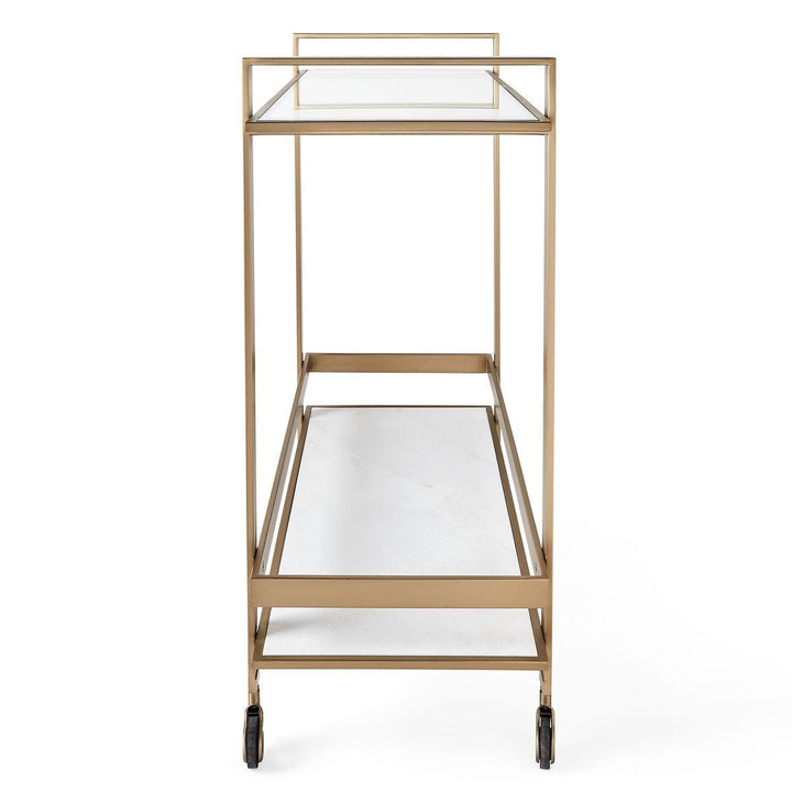 Roll Along Bar Cart - Brass - undefined