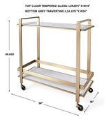 Roll Along Bar Cart - Brass - undefined