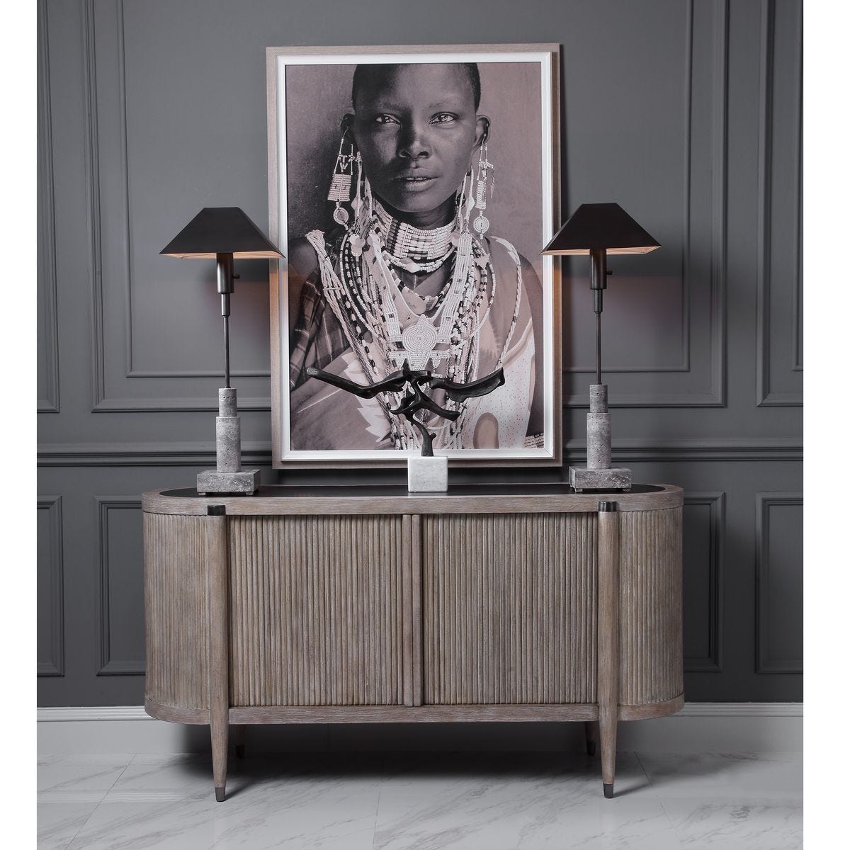 Tambour Cabinet - Natural Wash - undefined