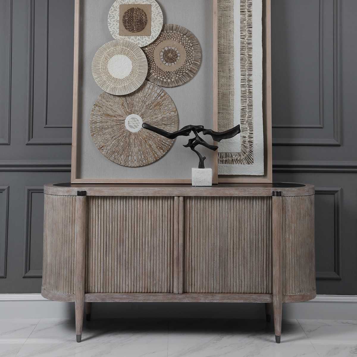 Tambour Cabinet - Natural Wash - undefined