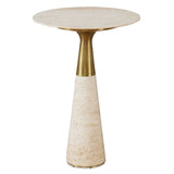 Pier Accent Table - Beige Travertine - undefined