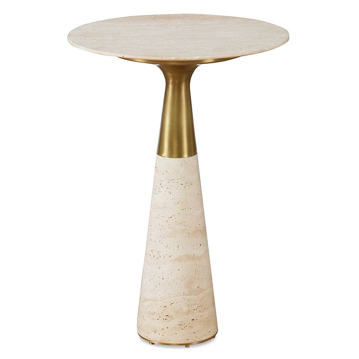 Pier Accent Table - Beige Travertine - undefined