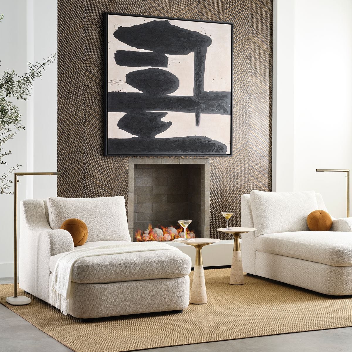 Pier Accent Table - Beige Travertine - undefined