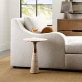 Pier Accent Table - Beige Travertine - undefined
