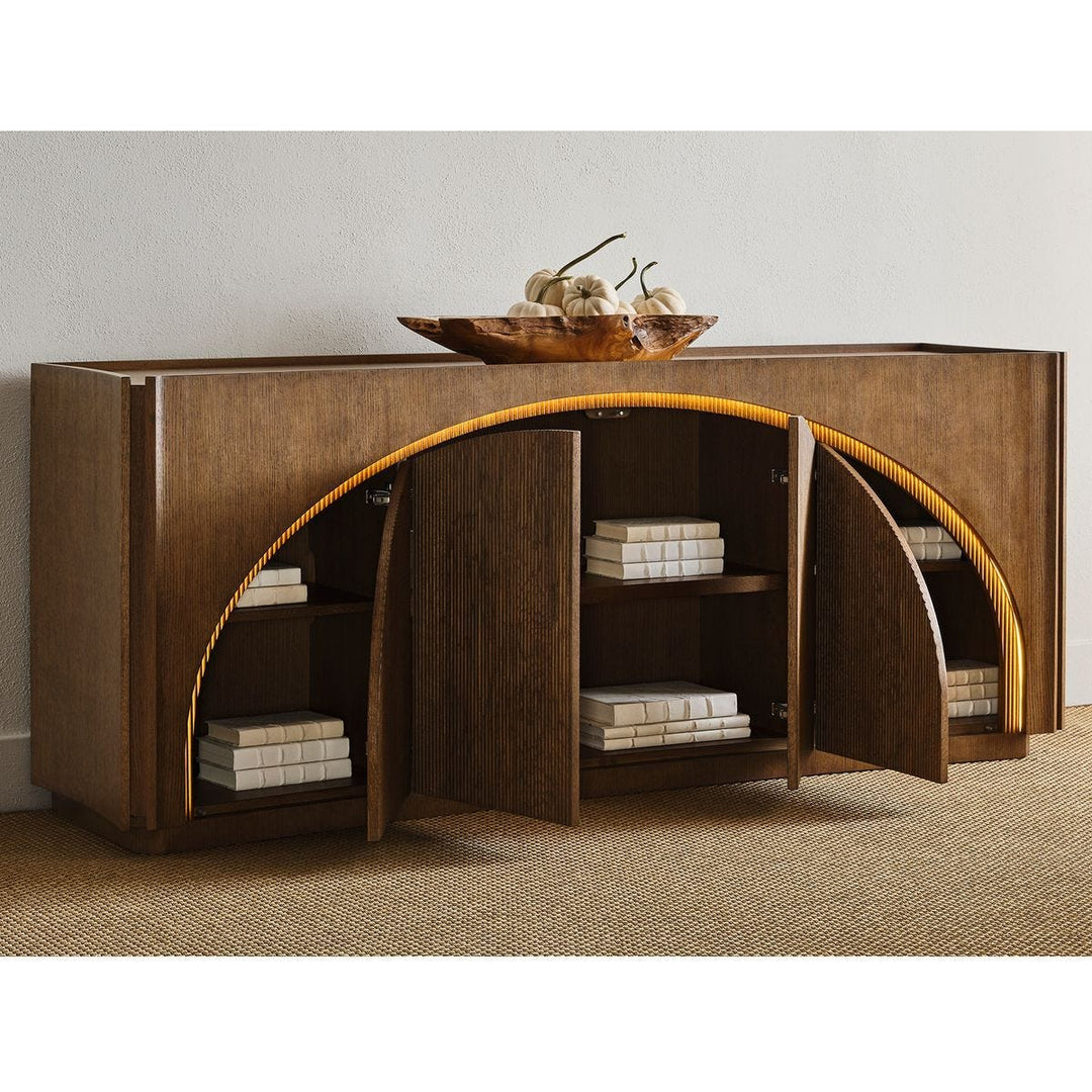 High Light, Lighted 4 Door Console Cabinet - undefined