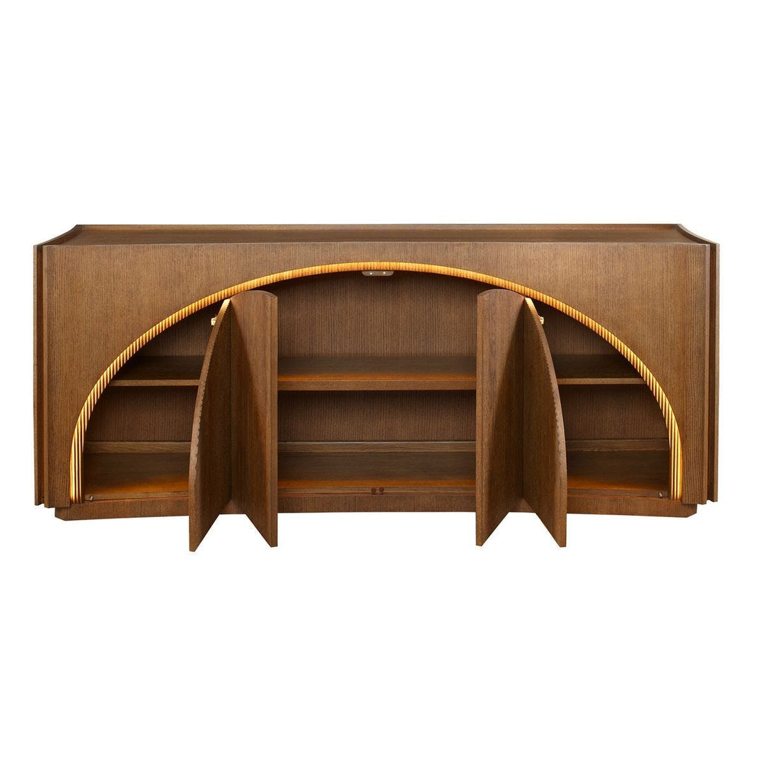 High Light, Lighted 4 Door Console Cabinet - undefined