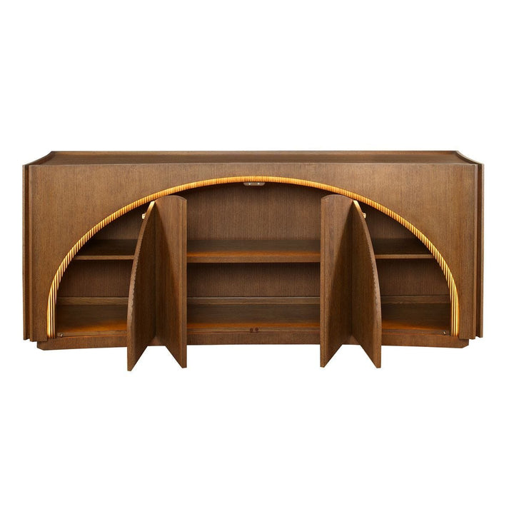 High Light, Lighted 4 Door Console Cabinet - undefined