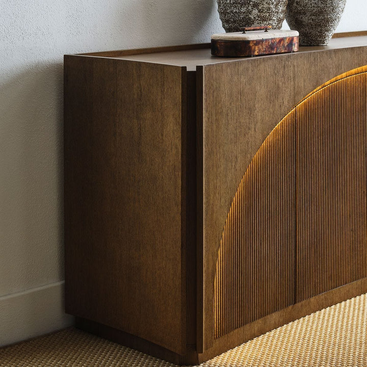 High Light, Lighted 4 Door Console Cabinet - undefined