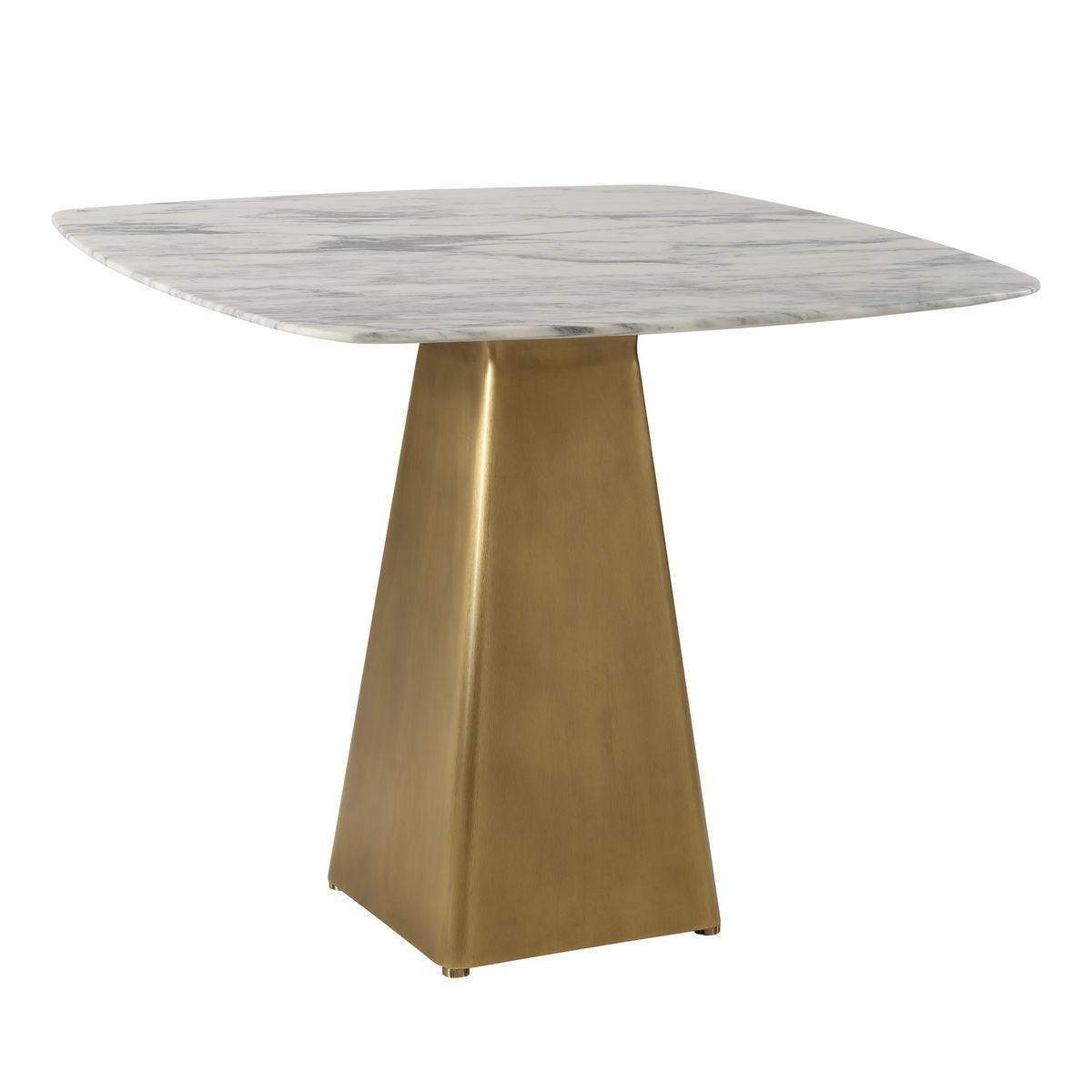Equilateral Bistro Table in Arabescato and Brass - undefined