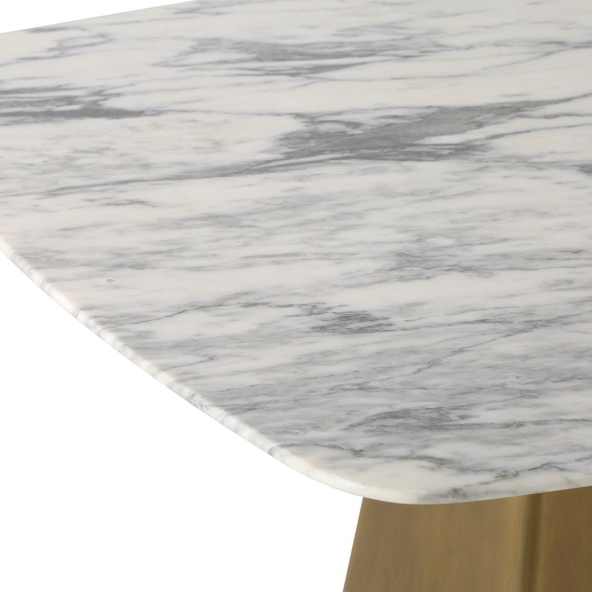 Equilateral Bistro Table in Arabescato and Brass - undefined