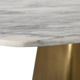 Equilateral Bistro Table in Arabescato and Brass - undefined