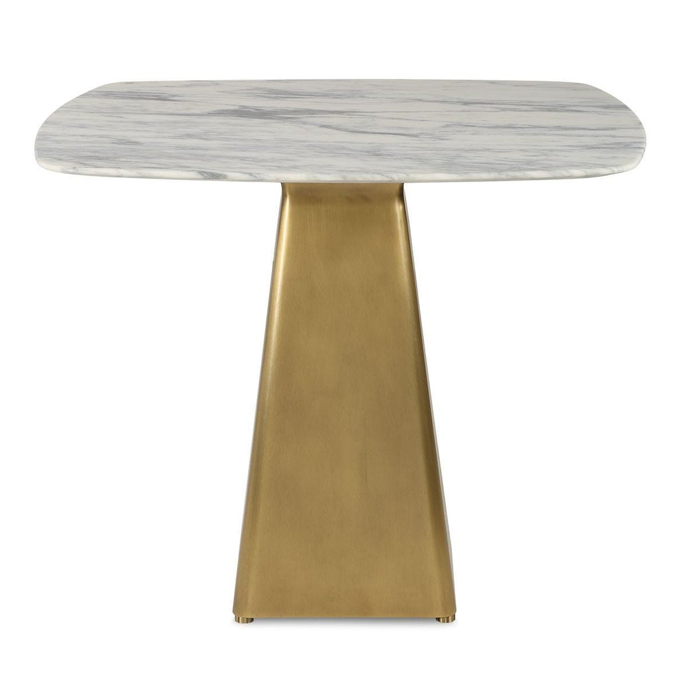 Equilateral Bistro Table in Arabescato and Brass - undefined