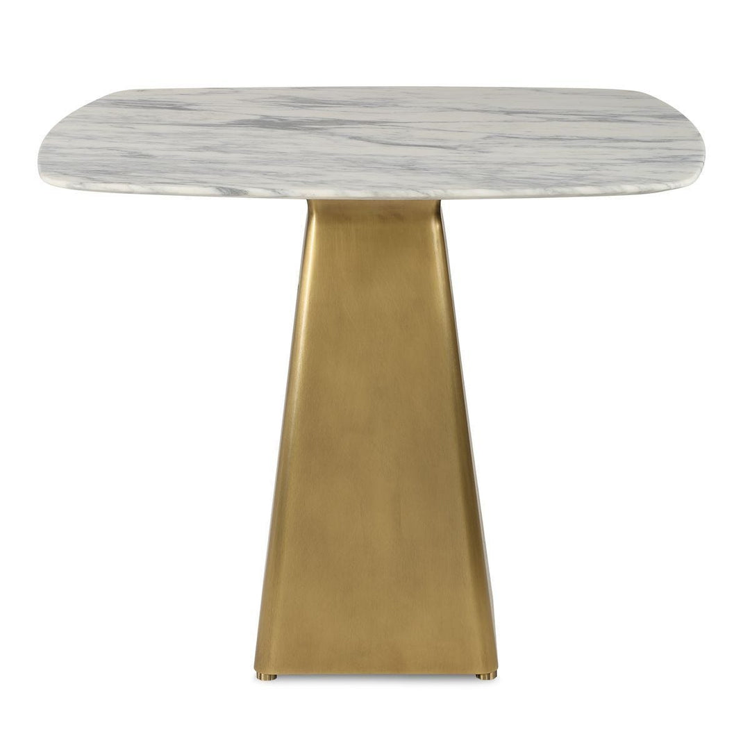 Equilateral Bistro Table in Arabescato and Brass - undefined