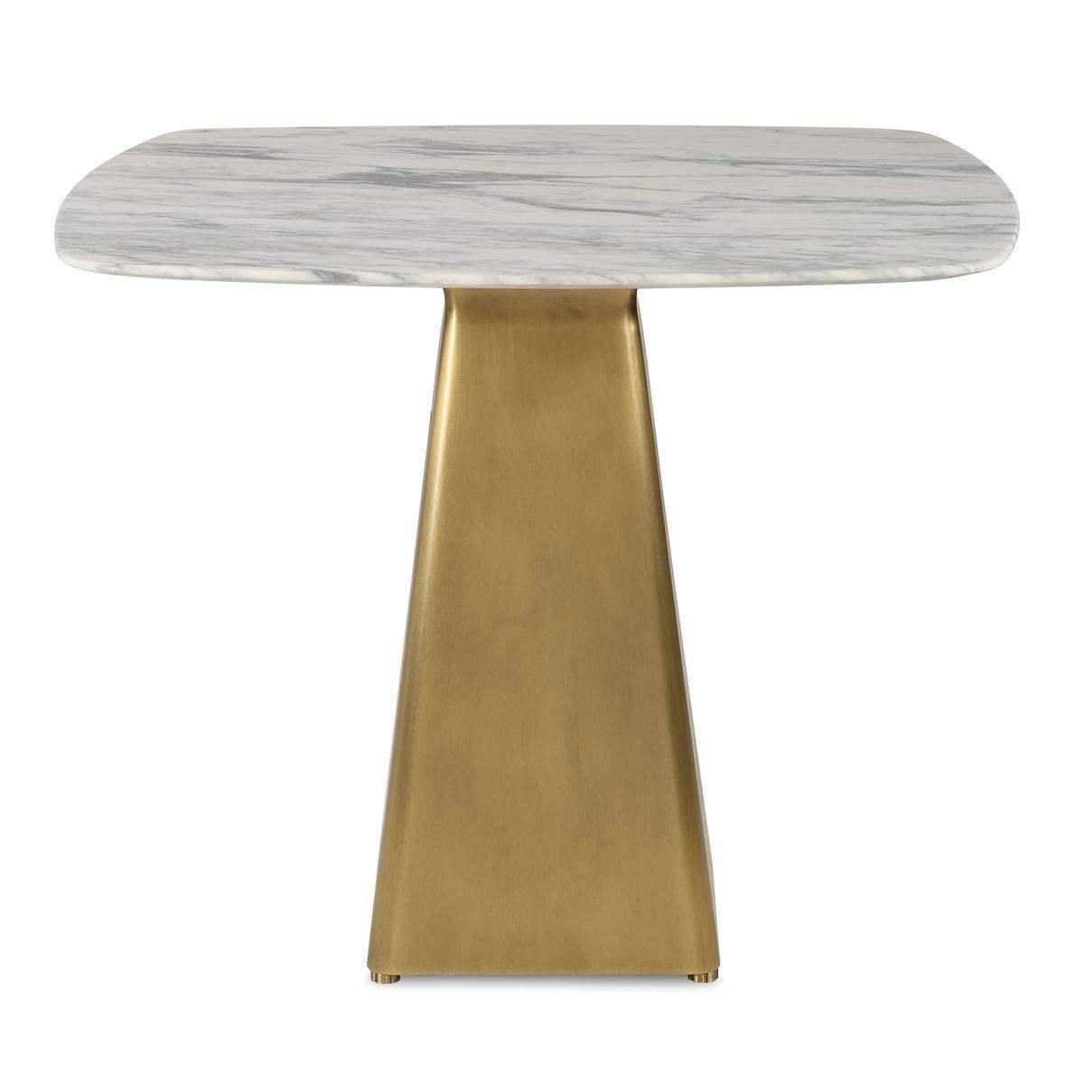Equilateral Bistro Table in Arabescato and Brass - undefined