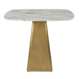 Equilateral Bistro Table in Arabescato and Brass - undefined