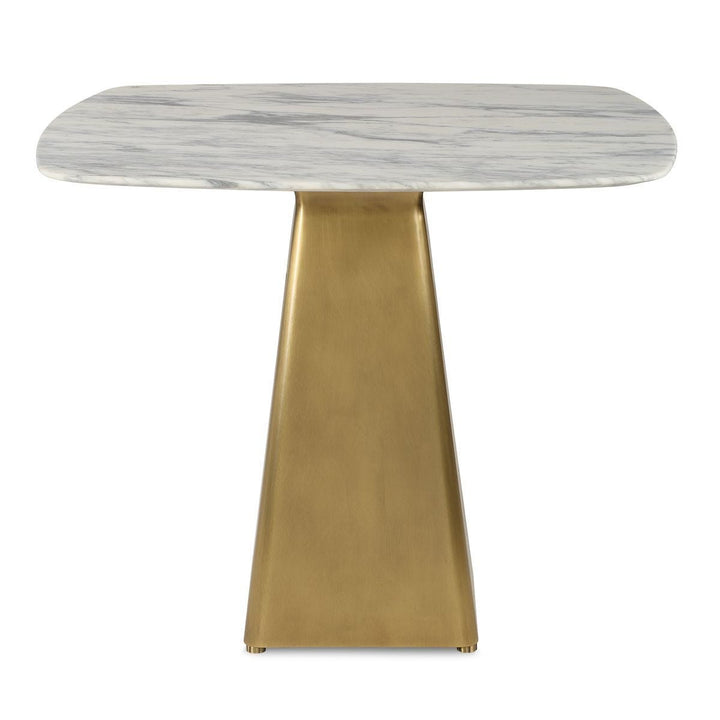 Equilateral Bistro Table in Arabescato and Brass - undefined