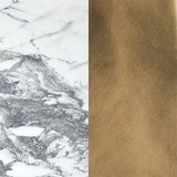 Equilateral Bistro Table in Arabescato and Brass - undefined