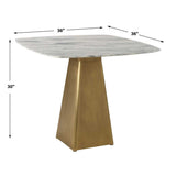 Equilateral Bistro Table in Arabescato and Brass - undefined