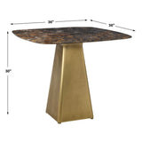 Equilateral Bistro Table in Michelangelo and Brass - undefined