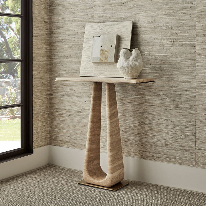 About Turn Console Table in Travertine - undefined