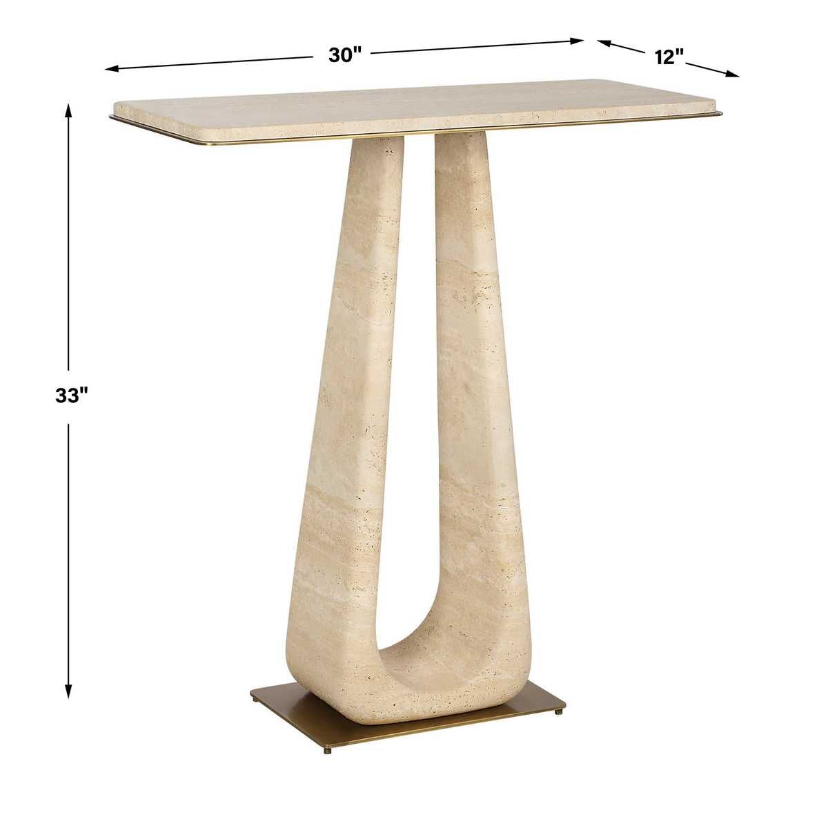 About Turn Console Table in Travertine - undefined