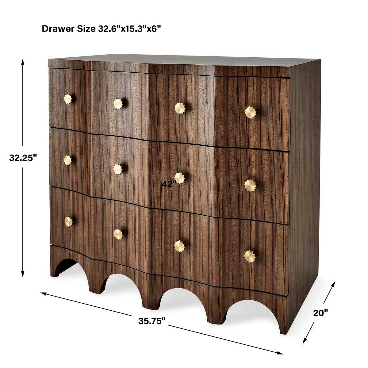 Grand Flute 3 Drawer Chest - undefined