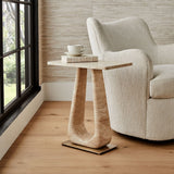 About Turn Side Table in Travertine - undefined