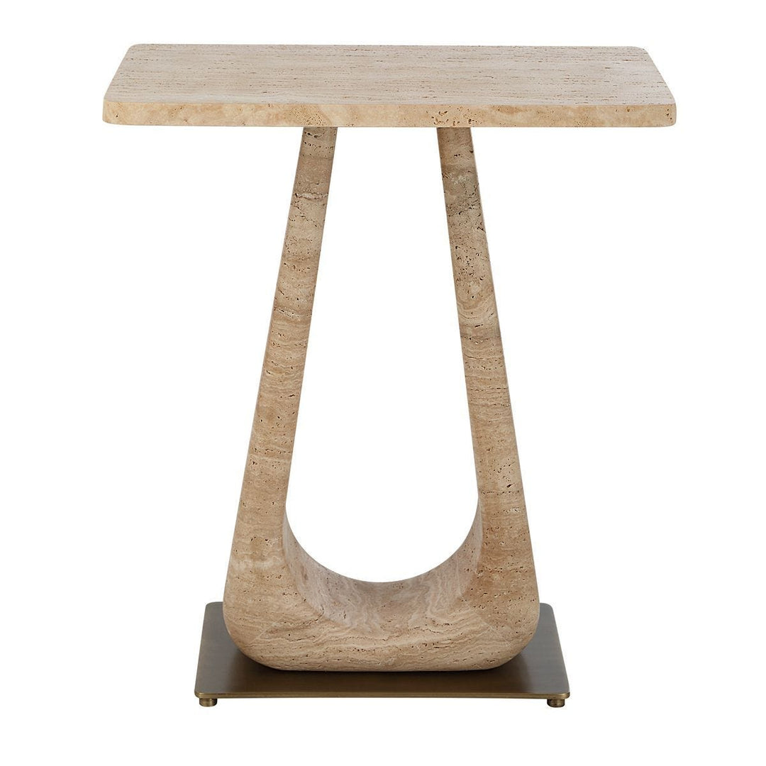 About Turn Side Table in Travertine - undefined
