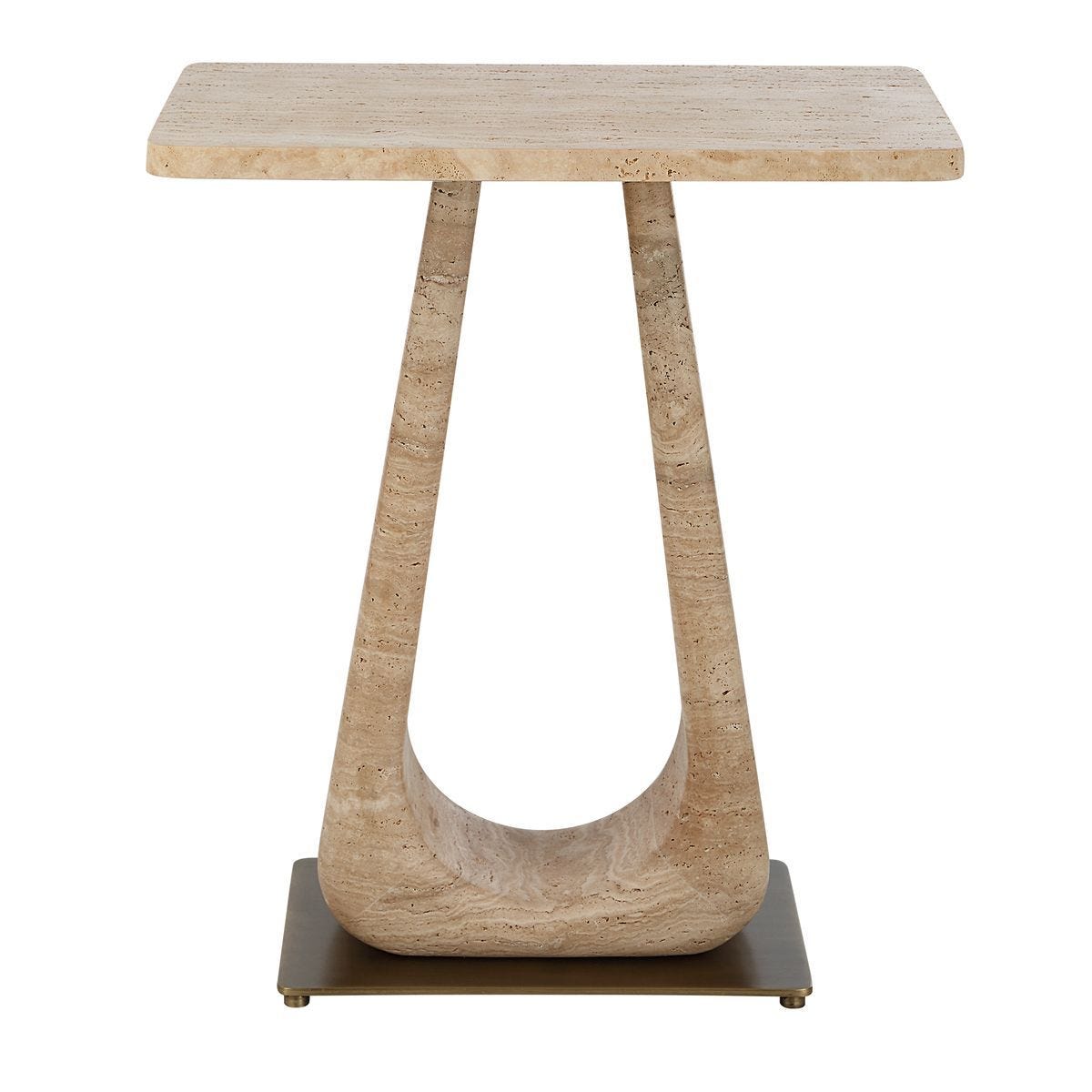 About Turn Side Table in Travertine - undefined