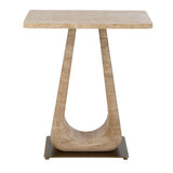About Turn Side Table in Travertine - undefined