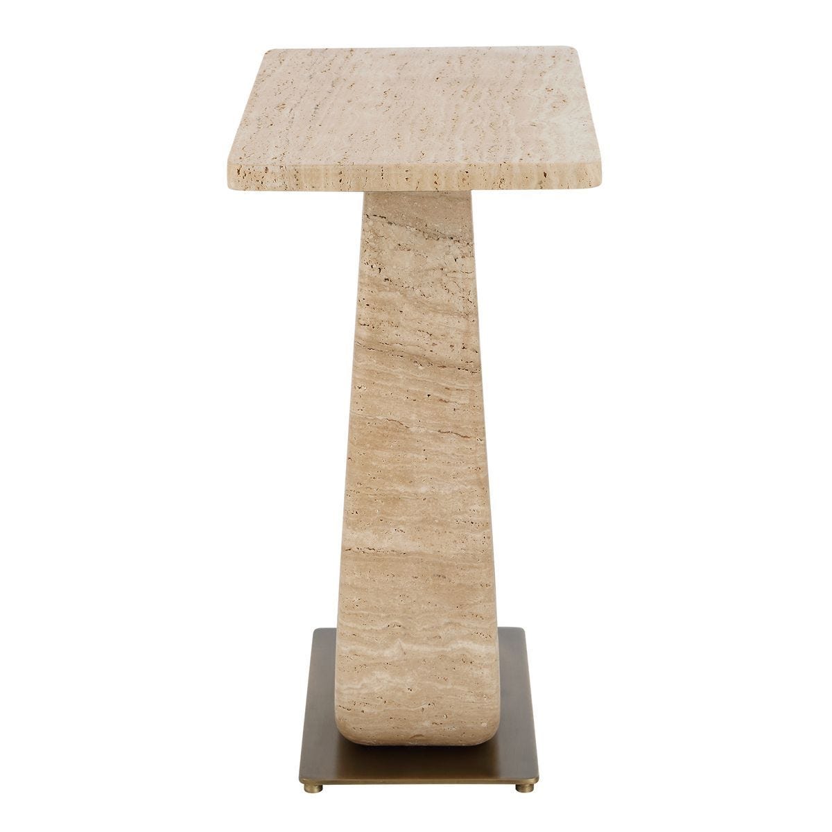 About Turn Side Table in Travertine - undefined