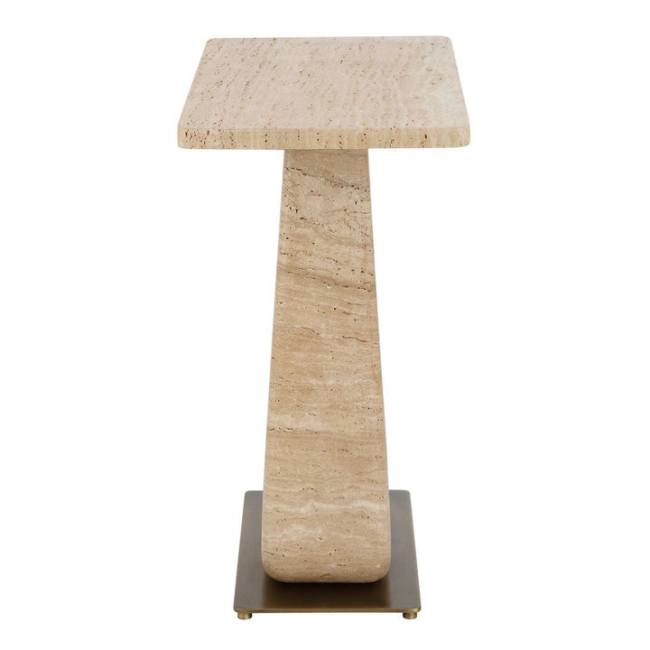 About Turn Side Table in Travertine - undefined
