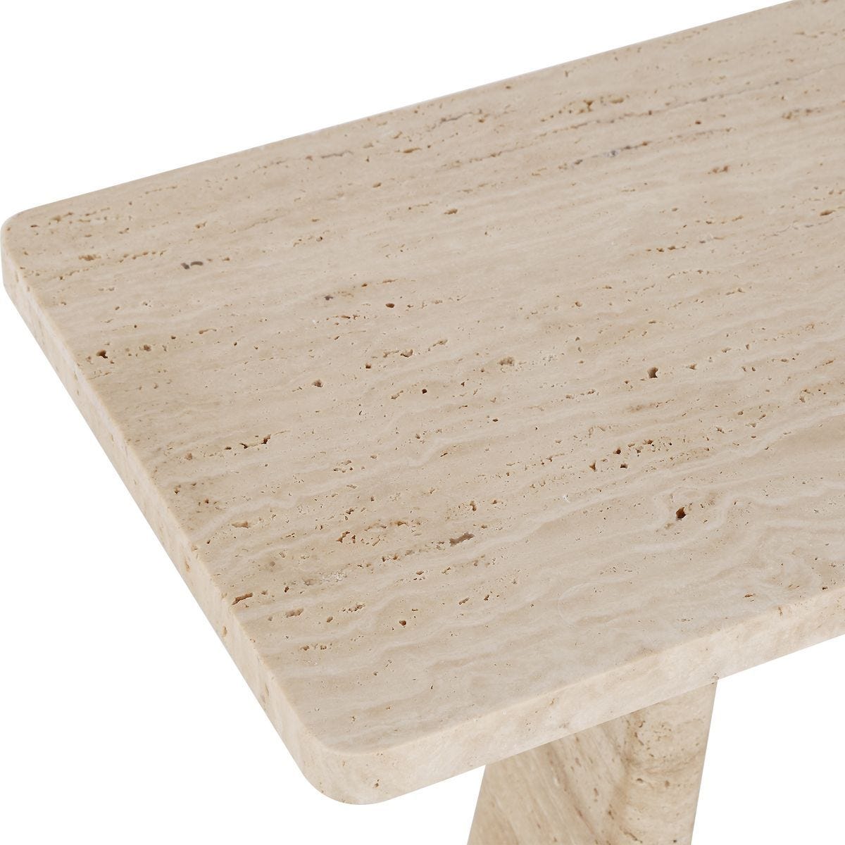 About Turn Side Table in Travertine - undefined
