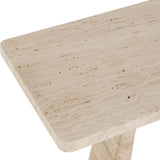 About Turn Side Table in Travertine - undefined