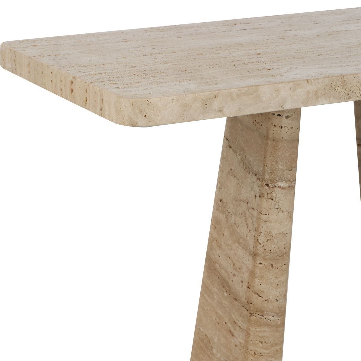 About Turn Side Table in Travertine - undefined