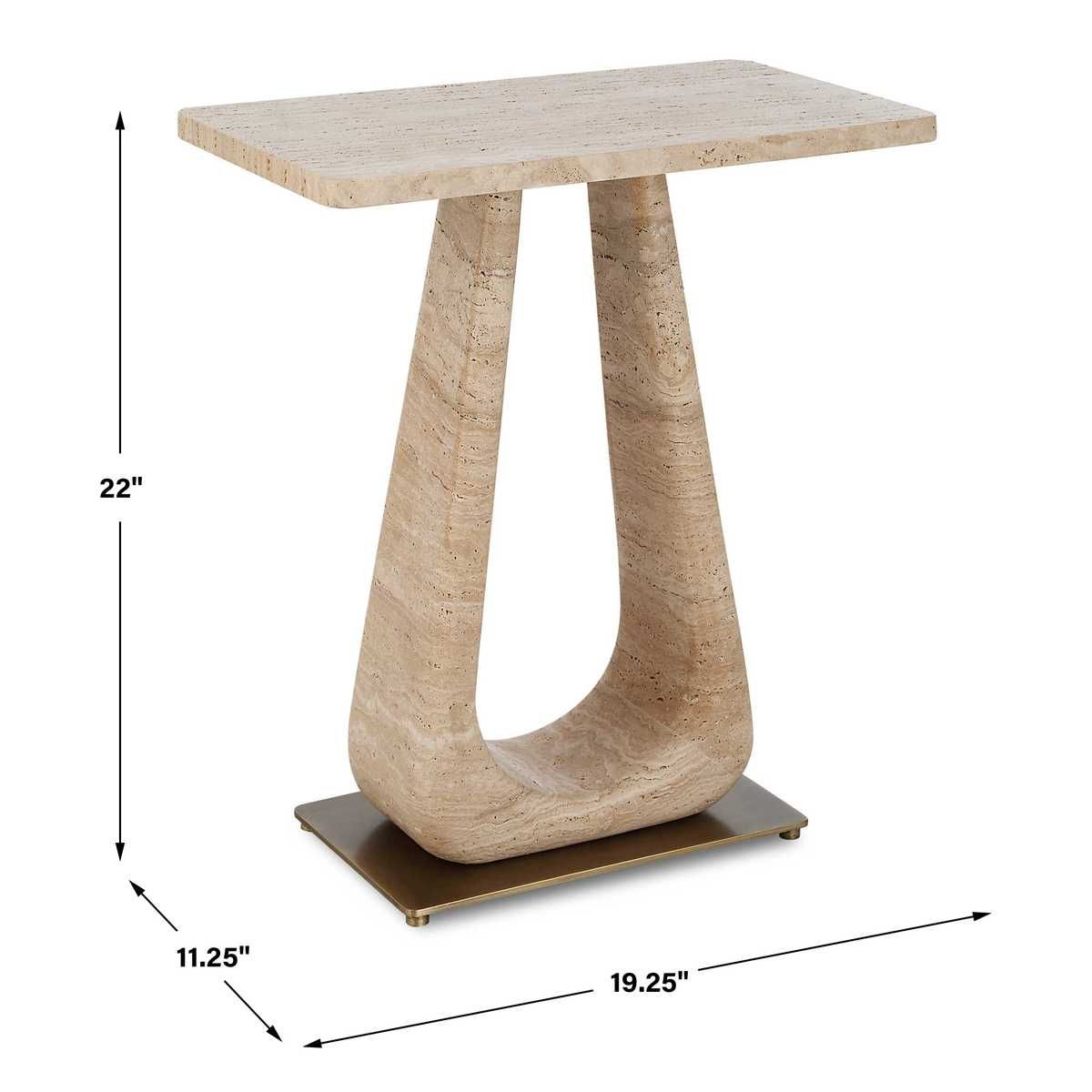 About Turn Side Table in Travertine - undefined