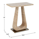 About Turn Side Table in Travertine - undefined