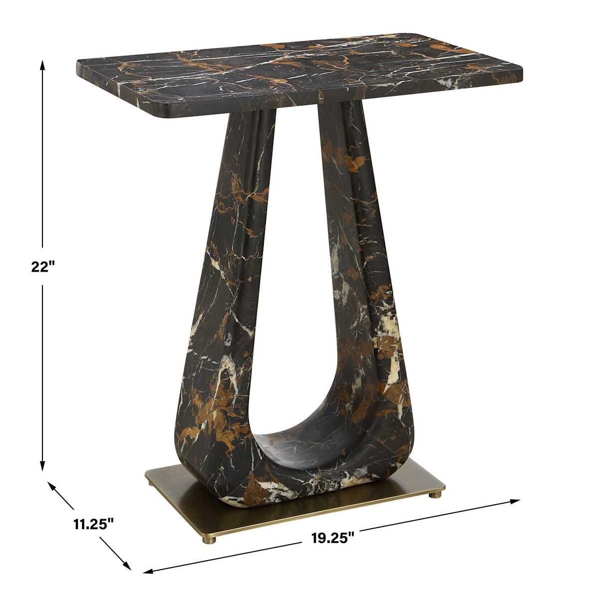 About Turn Side Table in Michelangelo Marble - uttermost