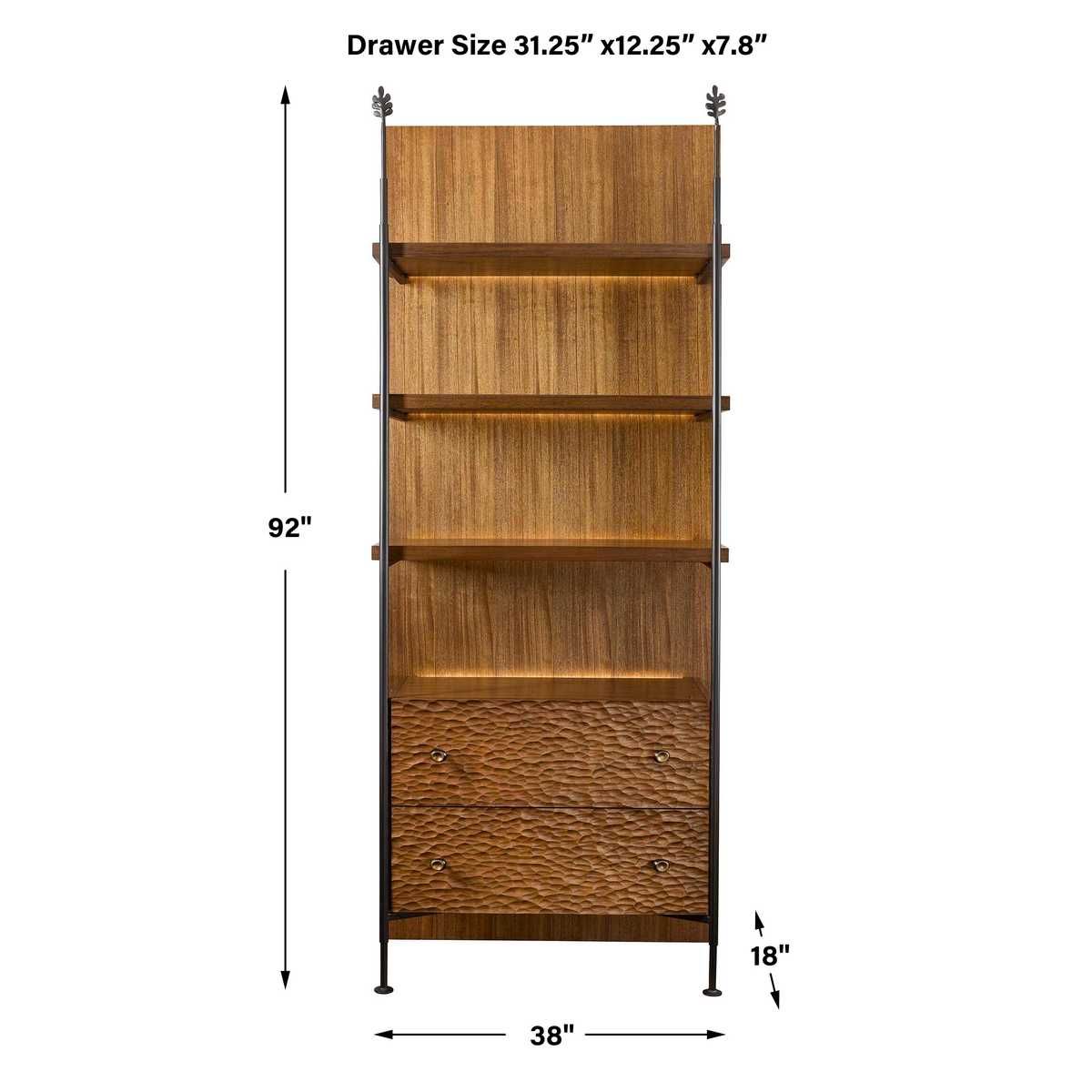 Sapling Lighted Storage Etagere - undefined