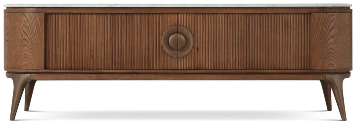 Arena Marble Media Cabinet in Caribbean Cask