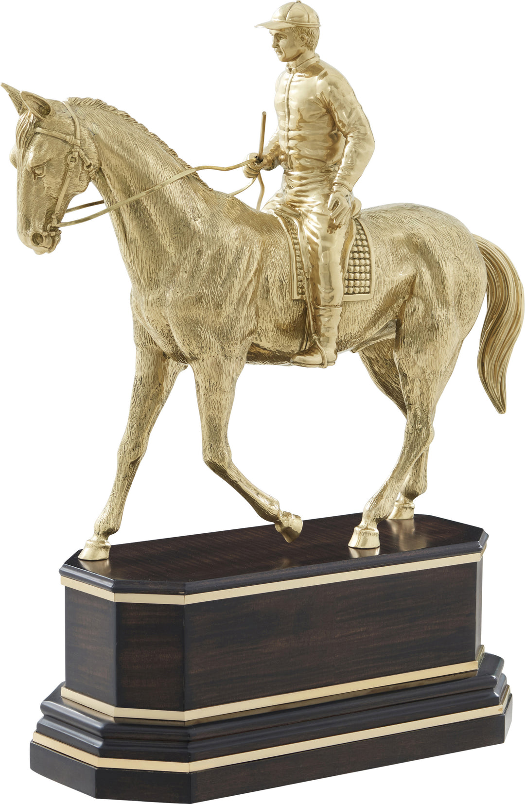 Thoroughbred Horse Sculpture in Polished Brass