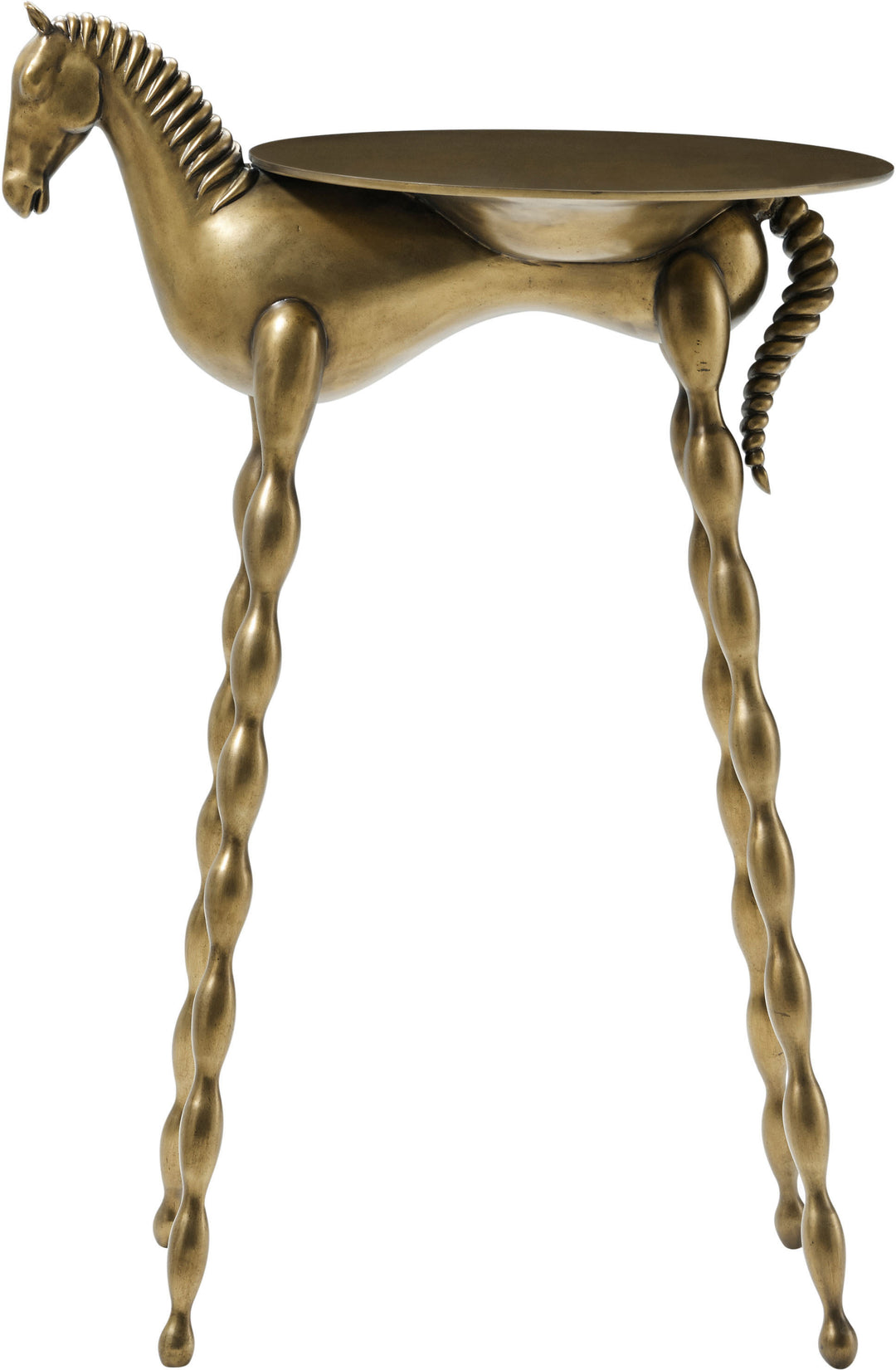 Troy Drinks Table Brass Finish