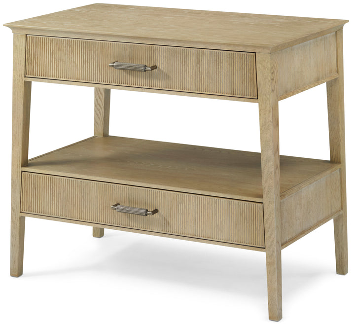 Balboa Wooden Bedside Table in Coastal Grey