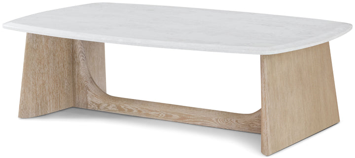 Wooden Coffee Table Marble Top